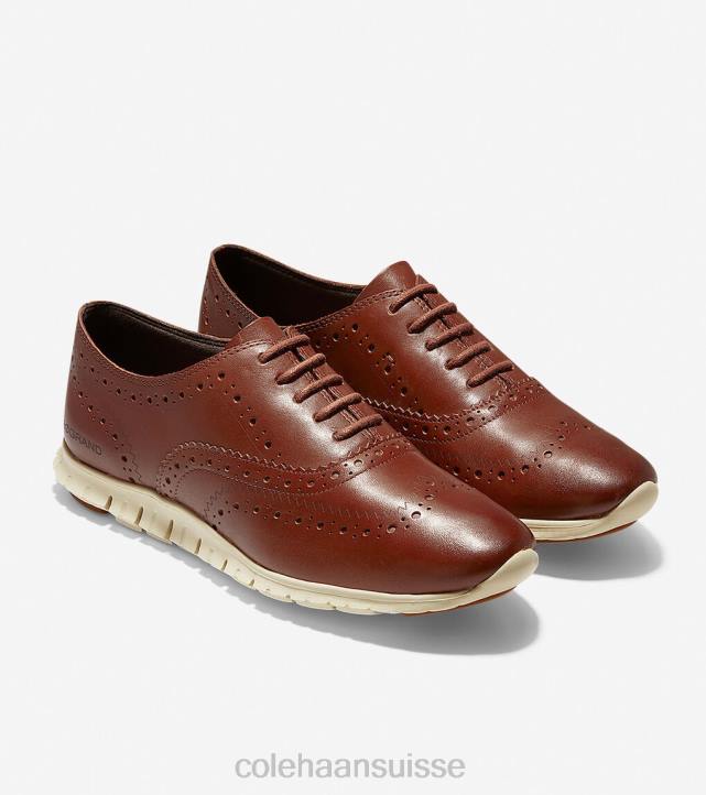 Cole Haan oxford à bout d'aile zerogrand femmes PJ6N154 cuir woodbury-ivoire chaussure