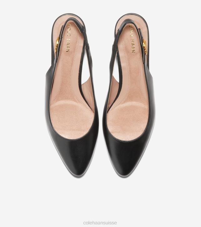 Cole Haan la pompe slingback incontournable 45mm femmes PJ6N221 Cuir noir chaussure