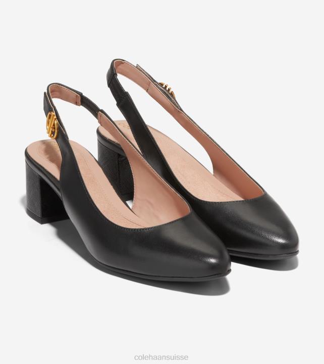 Cole Haan la pompe slingback incontournable 45mm femmes PJ6N221 Cuir noir chaussure