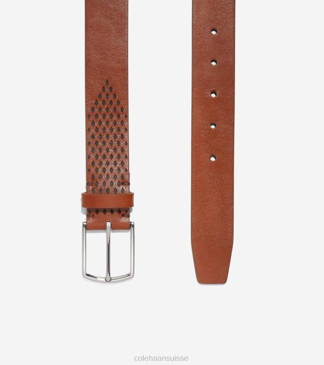 Cole Haan Ceinture Washington perforée 35 mm Hommes PJ6N572 bronzage britannique accessoires