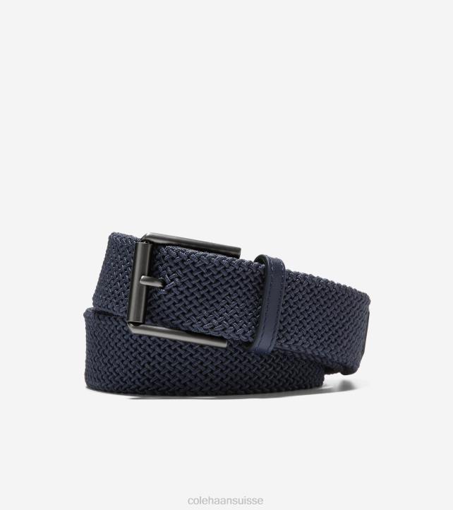 Cole Haan Ceinture en cordon extensible tubulaire de 35 mm Hommes PJ6N570 marine accessoires
