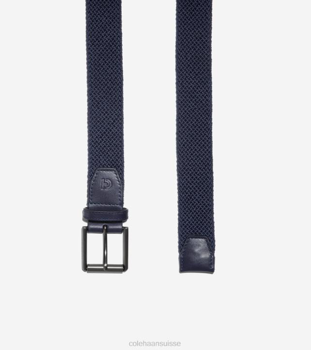 Cole Haan Ceinture en cordon extensible tubulaire de 35 mm Hommes PJ6N570 marine accessoires