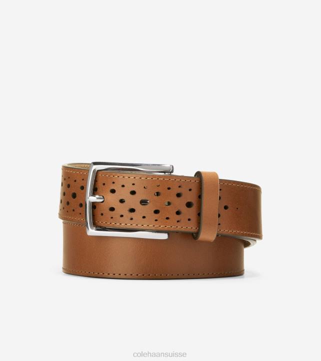 Cole Haan Ceinture perforée Washington 32 mm Hommes PJ6N568 bronzage britannique accessoires