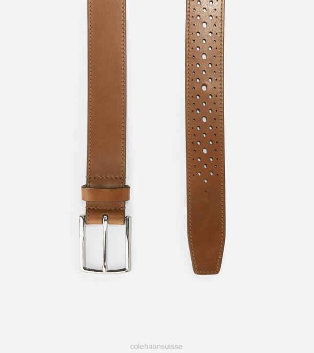 Cole Haan Ceinture perforée Washington 32 mm Hommes PJ6N568 bronzage britannique accessoires