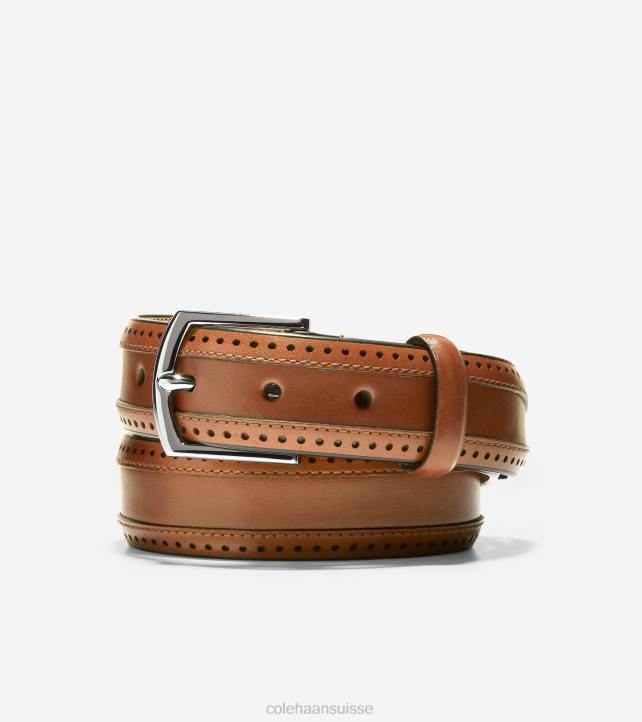 Cole Haan ceinture perforée dawson 32mm Hommes PJ6N567 bronzage britannique accessoires