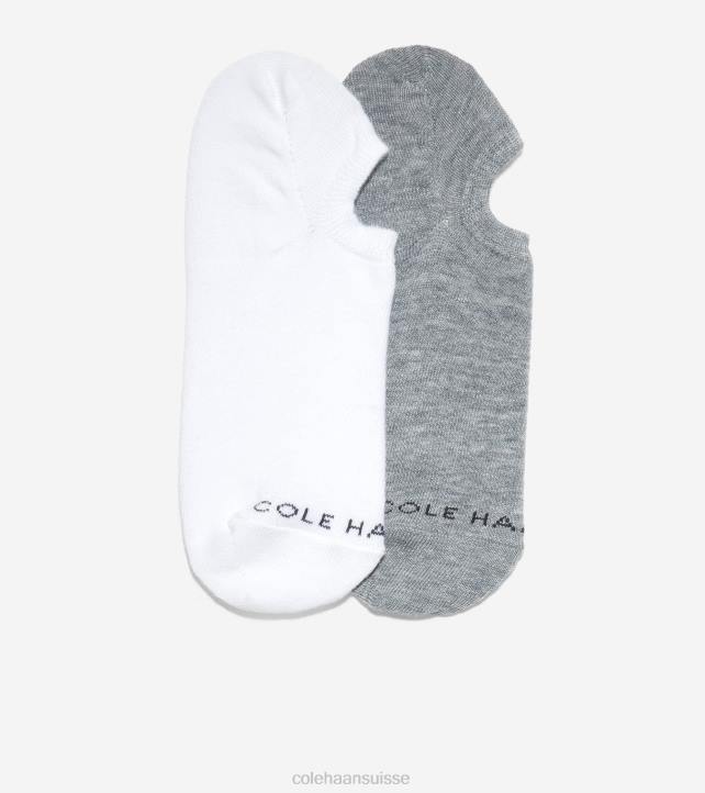 Cole Haan 2 paires de sous-chaussettes Hommes PJ6N606 gris pluie-blanc accessoires