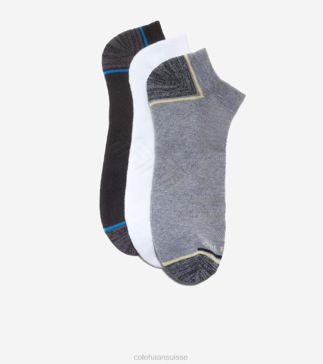 Cole Haan Lot de 3 paires de chaussettes invisibles performantes Hommes PJ6N609 noir assorti accessoires