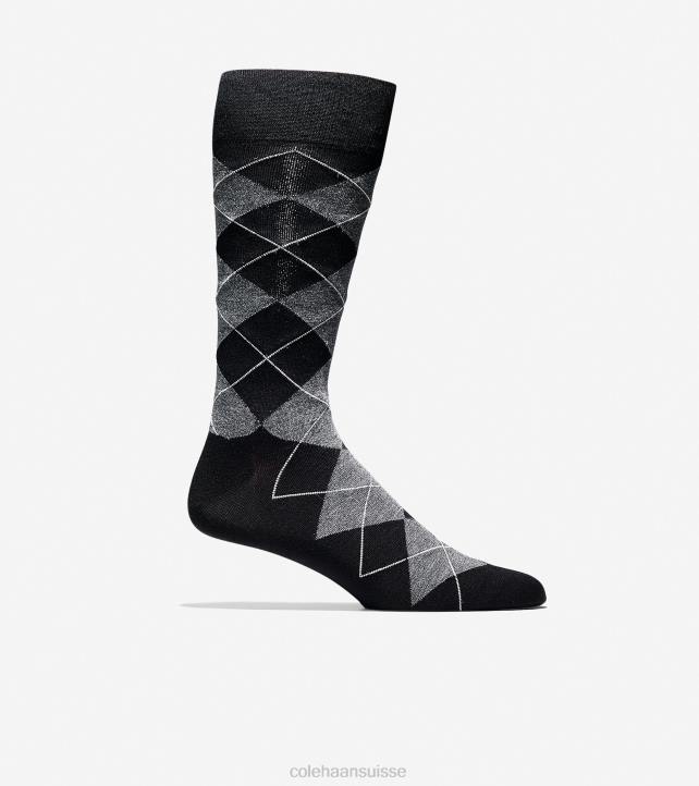 Cole Haan chaussettes classiques à motif losanges Hommes PJ6N599 noir accessoires