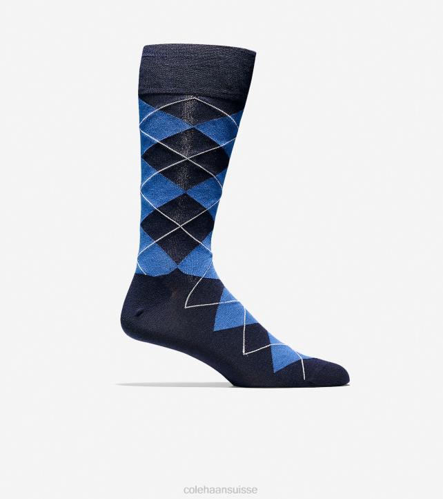 Cole Haan chaussettes classiques à motif losanges Hommes PJ6N600 marine accessoires