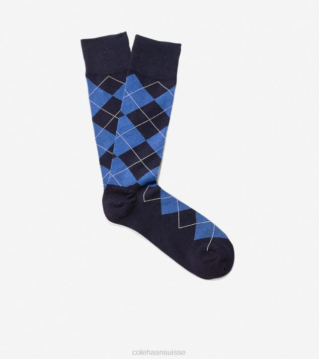 Cole Haan chaussettes classiques à motif losanges Hommes PJ6N600 marine accessoires