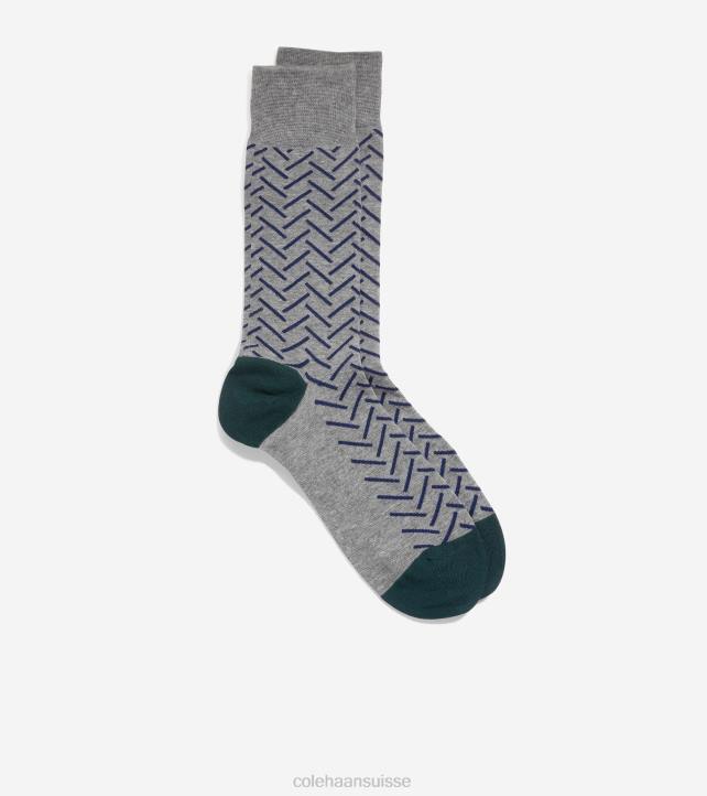Cole Haan chaussettes mi-mollet à chevrons Hommes PJ6N593 gris chiné accessoires