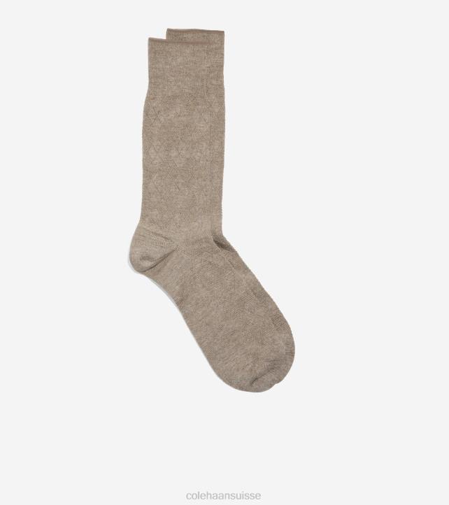 Cole Haan chaussettes mi-mollet à losanges ton sur ton Hommes PJ6N608 bruyère brune accessoires