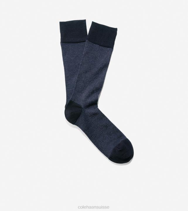Cole Haan chaussettes mi-mollet texturées en piqué Hommes PJ6N594 marine accessoires