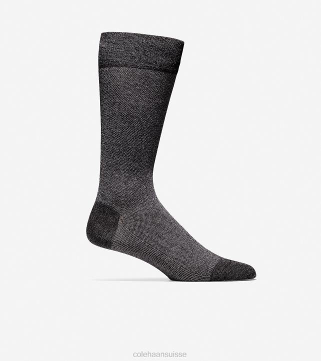 Cole Haan chaussettes mi-mollet texturées en piqué Hommes PJ6N595 bruyère graphite accessoires