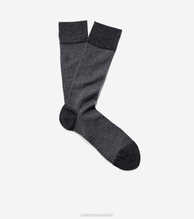 Cole Haan chaussettes mi-mollet texturées en piqué Hommes PJ6N595 bruyère graphite accessoires