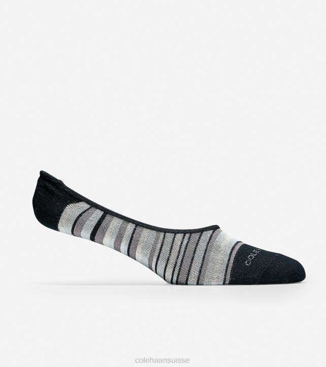 Cole Haan doublure de chaussette invisible à rayures urbaines - paquet de 2 Hommes PJ6N613 noir accessoires