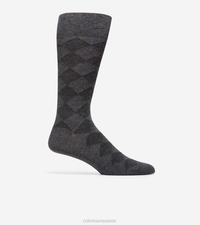 Cole Haan robe torsadée à carreaux chaussettes mi-mollet Hommes PJ6N614 bruyère pluie noire accessoires