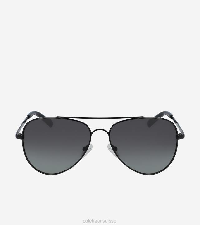 Cole Haan lunettes de soleil aviateur en métal Hommes PJ6N586 noir accessoires