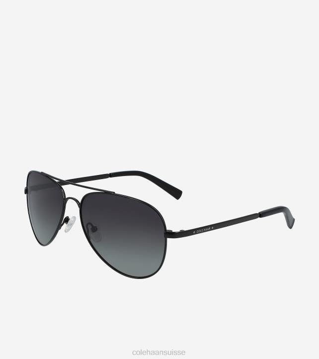 Cole Haan lunettes de soleil aviateur en métal Hommes PJ6N586 noir accessoires
