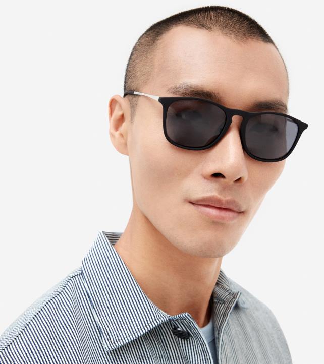 Cole Haan lunettes de soleil carrées rétro Hommes PJ6N582 noir accessoires