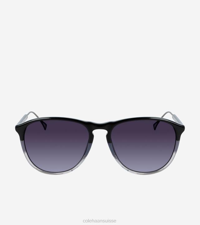 Cole Haan lunettes de soleil ovales rétro Hommes PJ6N533 noir accessoires