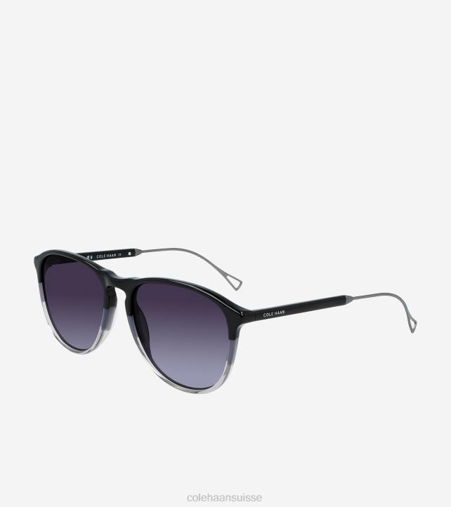 Cole Haan lunettes de soleil ovales rétro Hommes PJ6N533 noir accessoires