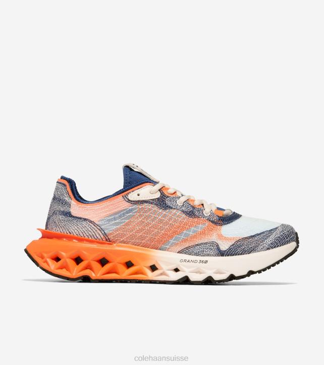 Cole Haan Chaussure de course à point brodé 5.zerogrand Hommes PJ6N460 enseigne bleu-nectarine-ivoire chaussure