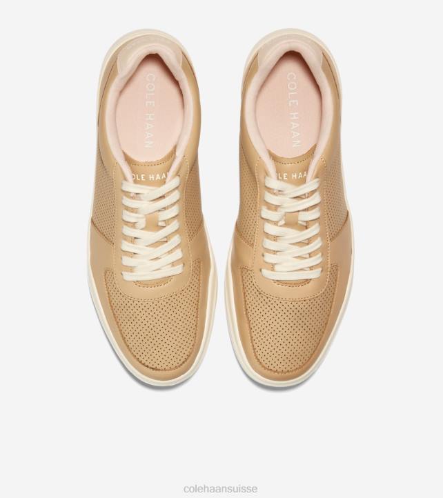 Cole Haan baskets de tennis modernes grand crosscourt Hommes PJ6N342 vachetta-aigrette beige étoile de mer chaussure