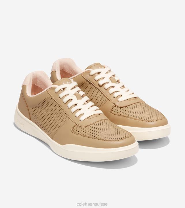 Cole Haan baskets de tennis modernes grand crosscourt Hommes PJ6N342 vachetta-aigrette beige étoile de mer chaussure