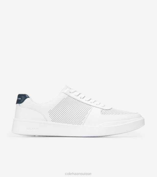 Cole Haan baskets de tennis modernes grand crosscourt Hommes PJ6N345 paon perforé blanc optique chaussure
