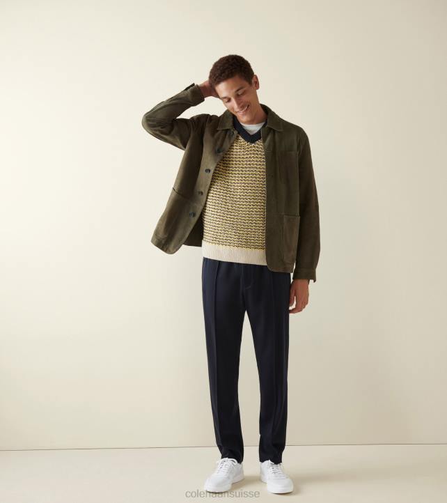 Cole Haan baskets de tennis modernes grand crosscourt Hommes PJ6N345 paon perforé blanc optique chaussure