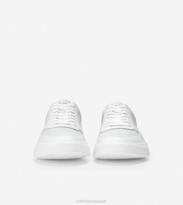 Cole Haan baskets de tennis modernes grand crosscourt Hommes PJ6N345 paon perforé blanc optique chaussure