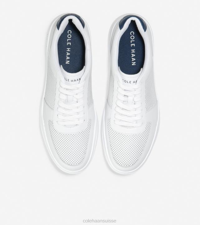 Cole Haan baskets de tennis modernes grand crosscourt Hommes PJ6N345 paon perforé blanc optique chaussure