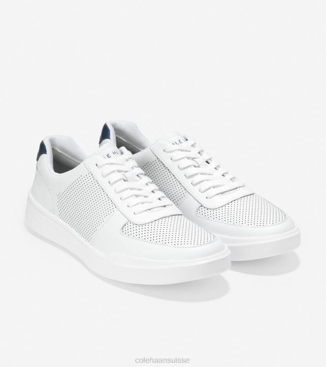 Cole Haan baskets de tennis modernes grand crosscourt Hommes PJ6N345 paon perforé blanc optique chaussure