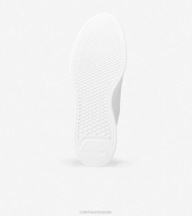 Cole Haan baskets de tennis modernes grand crosscourt Hommes PJ6N345 paon perforé blanc optique chaussure