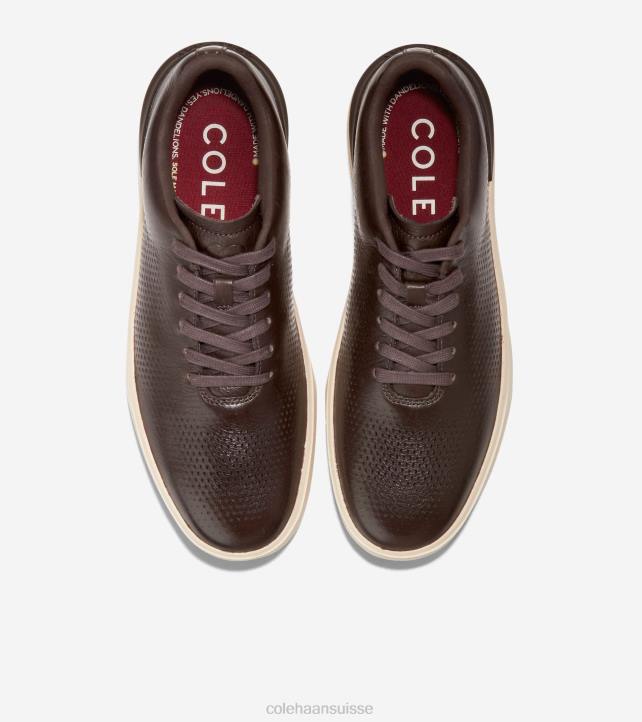 Cole Haan baskets grandpro crew laser Hommes PJ6N480 chocolat noir-ivoire-syrah chaussure
