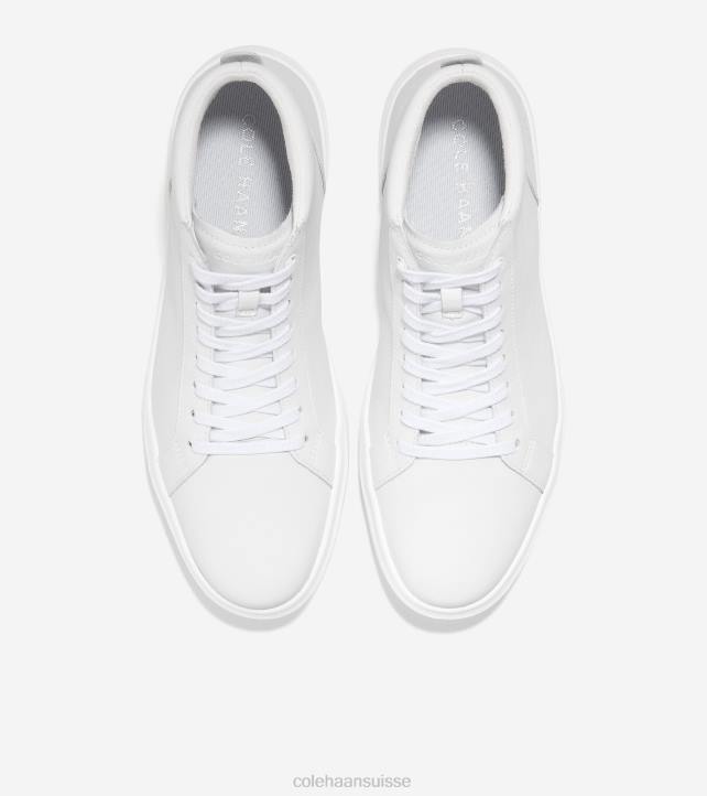 Cole Haan baskets montantes modernes grand crosscourt Hommes PJ6N479 blanc chaussure