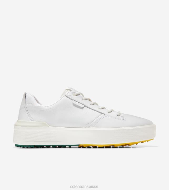 Cole Haan chaussure de golf grandpro crew Hommes PJ6N405 cuir blanc-aventurine chaussure