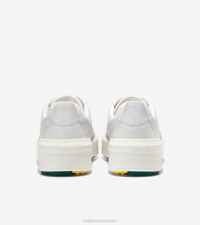 Cole Haan chaussure de golf grandpro crew Hommes PJ6N405 cuir blanc-aventurine chaussure
