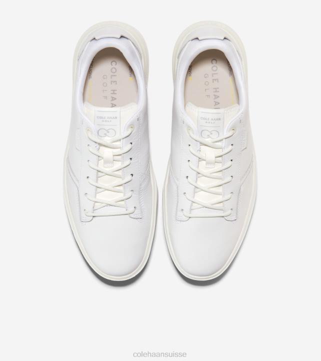 Cole Haan chaussure de golf grandpro crew Hommes PJ6N405 cuir blanc-aventurine chaussure