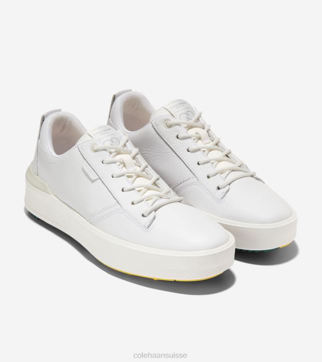 Cole Haan chaussure de golf grandpro crew Hommes PJ6N405 cuir blanc-aventurine chaussure