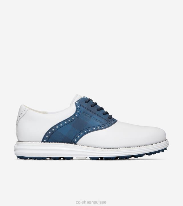 Cole Haan chaussure de golf originale à grande selle Hommes PJ6N469 blazer blanc optique-bleu enseigne-marine chaussure