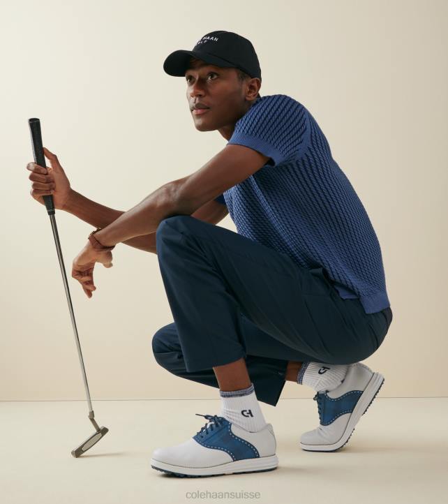 Cole Haan chaussure de golf originale à grande selle Hommes PJ6N469 blazer blanc optique-bleu enseigne-marine chaussure