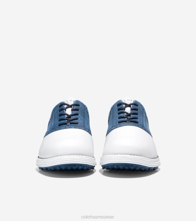 Cole Haan chaussure de golf originale à grande selle Hommes PJ6N469 blazer blanc optique-bleu enseigne-marine chaussure
