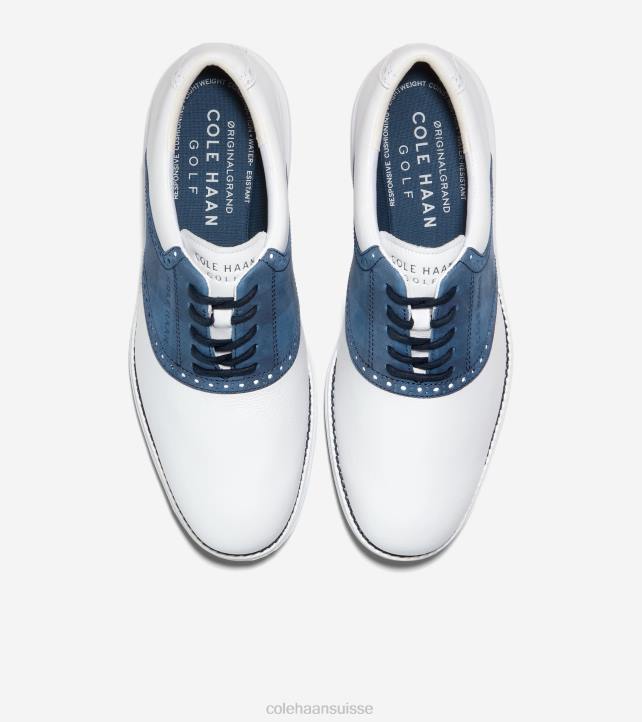 Cole Haan chaussure de golf originale à grande selle Hommes PJ6N469 blazer blanc optique-bleu enseigne-marine chaussure