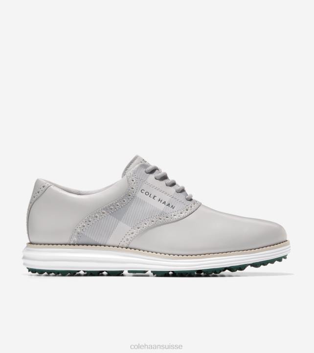 Cole Haan chaussure de golf originale à grande selle Hommes PJ6N471 microchip-sleet-optic white-trekking green chaussure