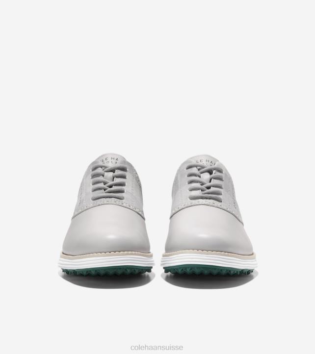 Cole Haan chaussure de golf originale à grande selle Hommes PJ6N471 microchip-sleet-optic white-trekking green chaussure