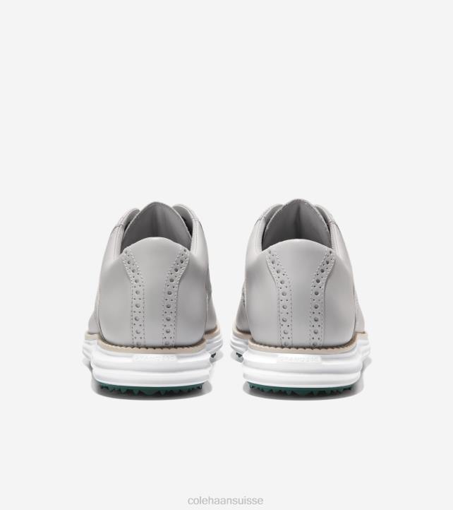 Cole Haan chaussure de golf originale à grande selle Hommes PJ6N471 microchip-sleet-optic white-trekking green chaussure