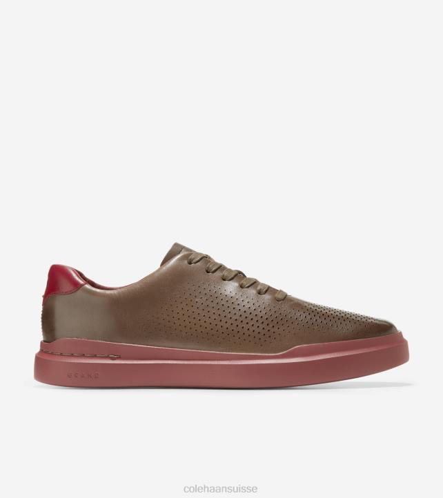 Cole Haan grandpro rallye baskets découpées au laser Hommes PJ6N265 truffe-syrah chaussure