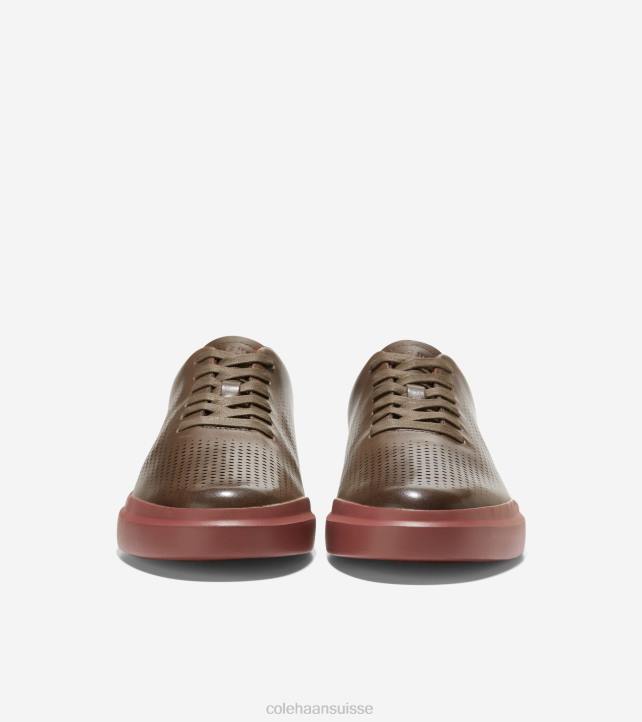 Cole Haan grandpro rallye baskets découpées au laser Hommes PJ6N265 truffe-syrah chaussure